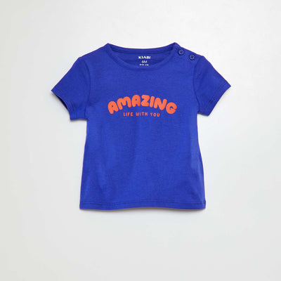 T-shirt à message BLEU