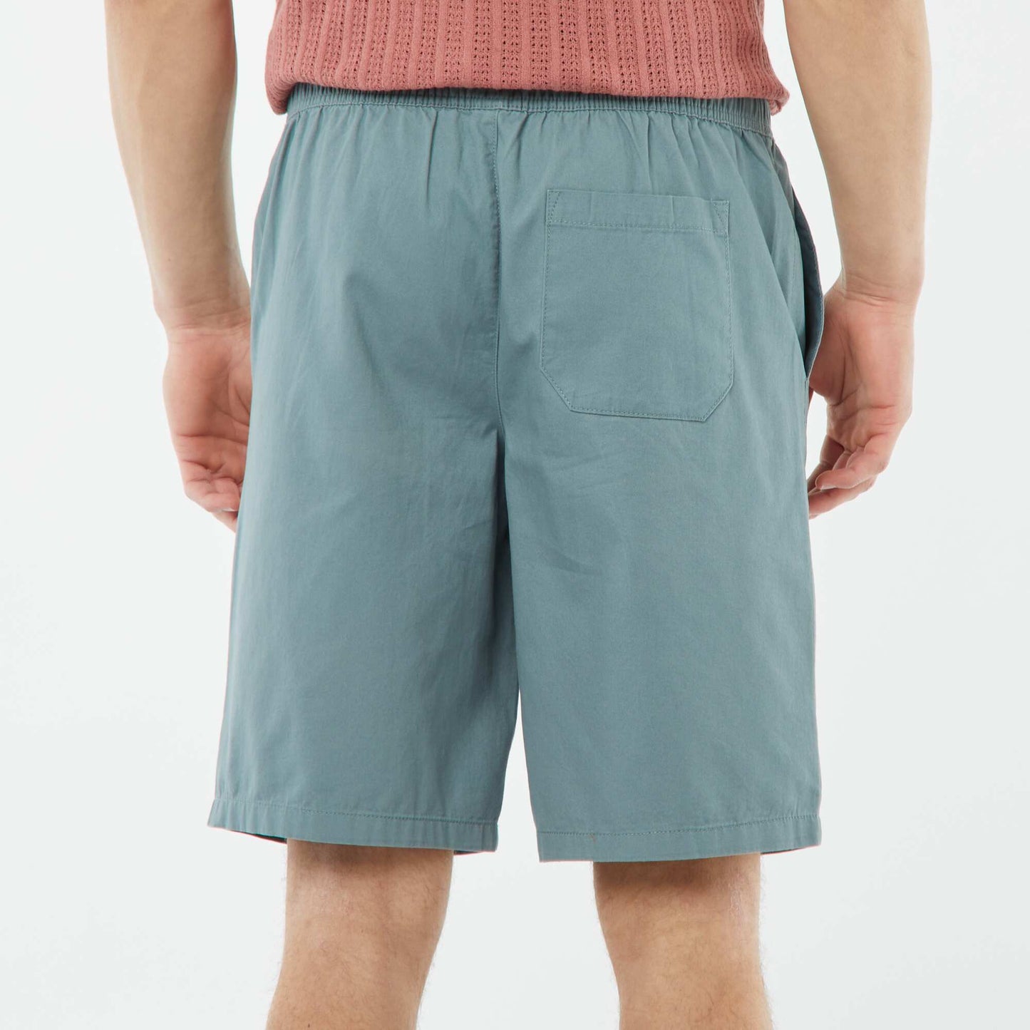 Bermuda en twill uni BLEU