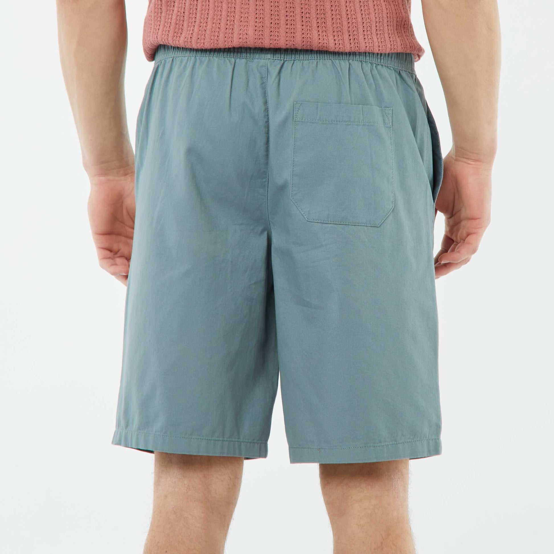Bermuda en twill uni BLEU