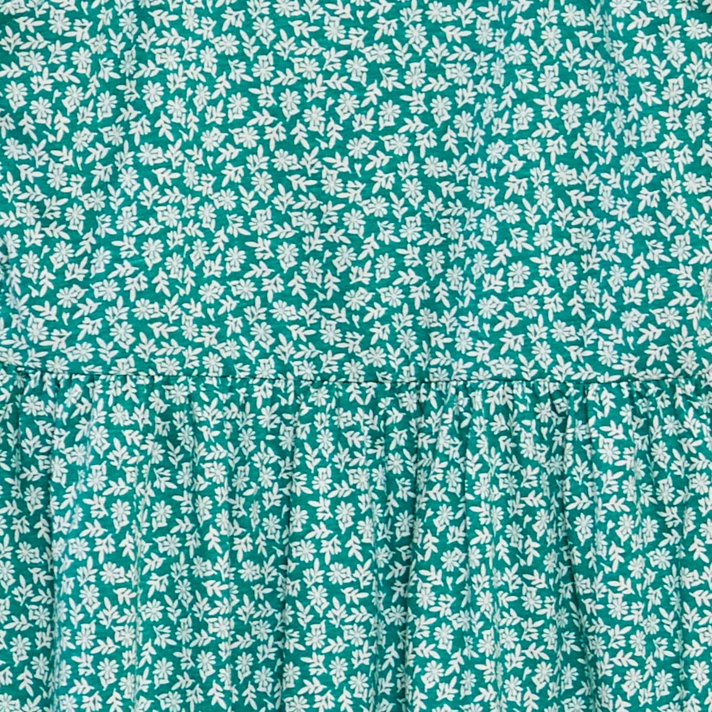 Robe à bretelles volantées à motif VERT FLEURS