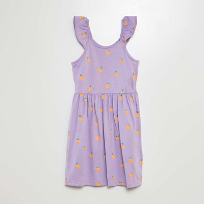 Robe à bretelles volantées à motif VIOLET FRUITS