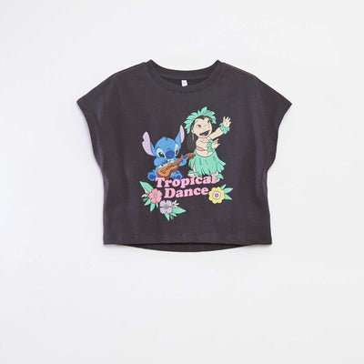 Tee-shirt manches courtes 'Stitch' NOIR