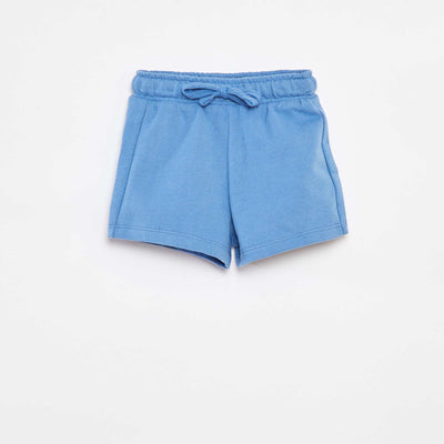 Short uni avec taille élastiquée BLEU