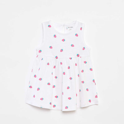 Robe à bretelles avec imprimé BLANC
