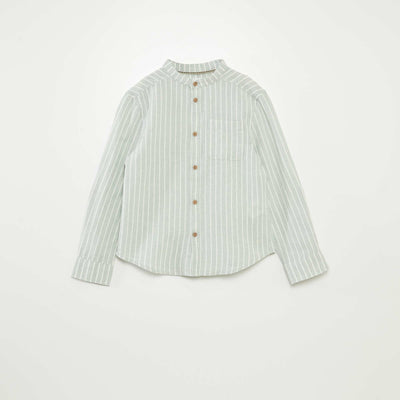 Chemise en lin mélangé VERT