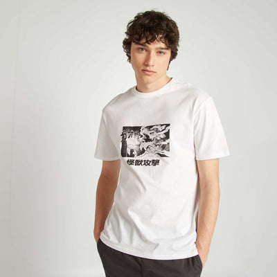 Tee-shirt en jersey imprimé BLANC