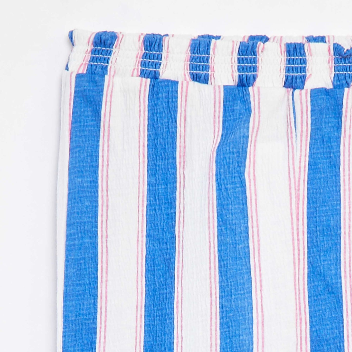 Pantalon coupe paperbag à motif rayé BLEU