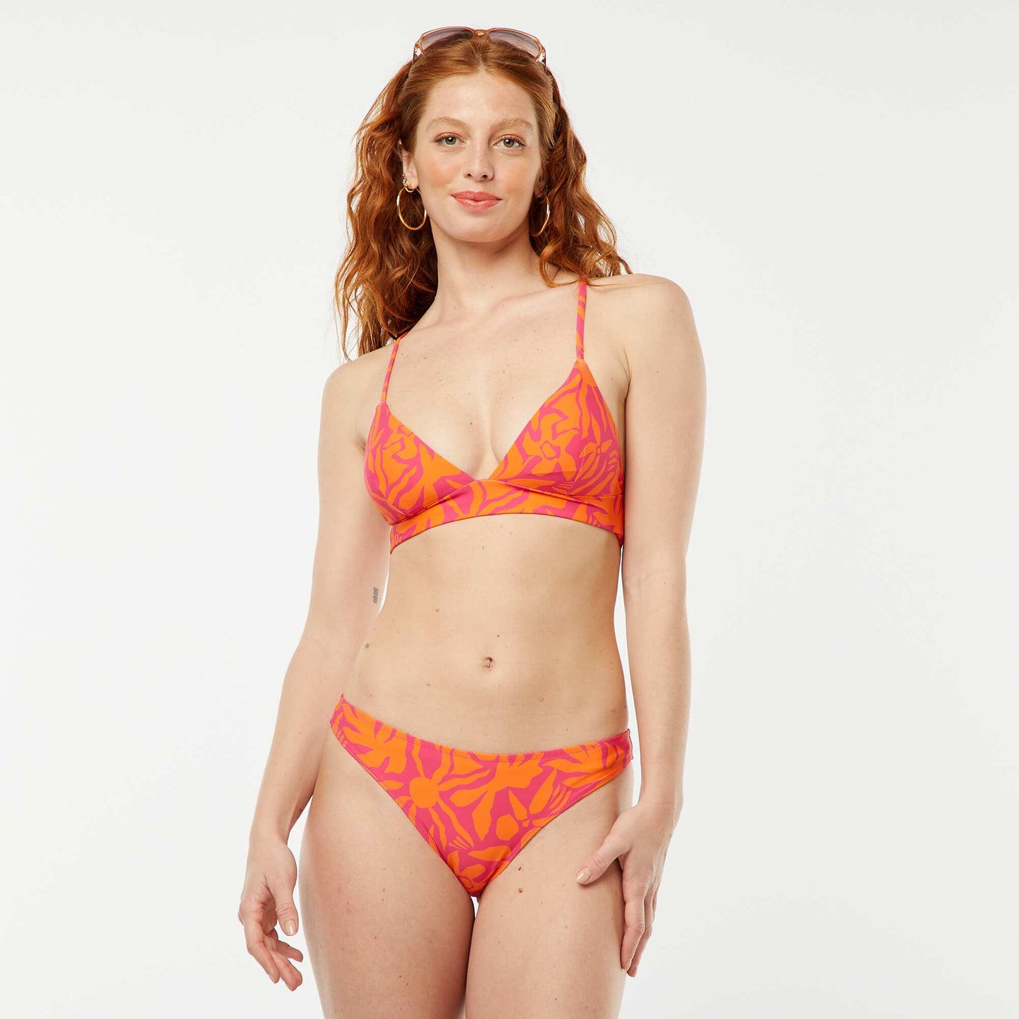 Culotte de bain imprimé feuillage ROSE/ORANGE