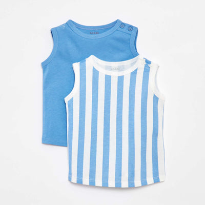 Lot de 2 débardeurs BLEU