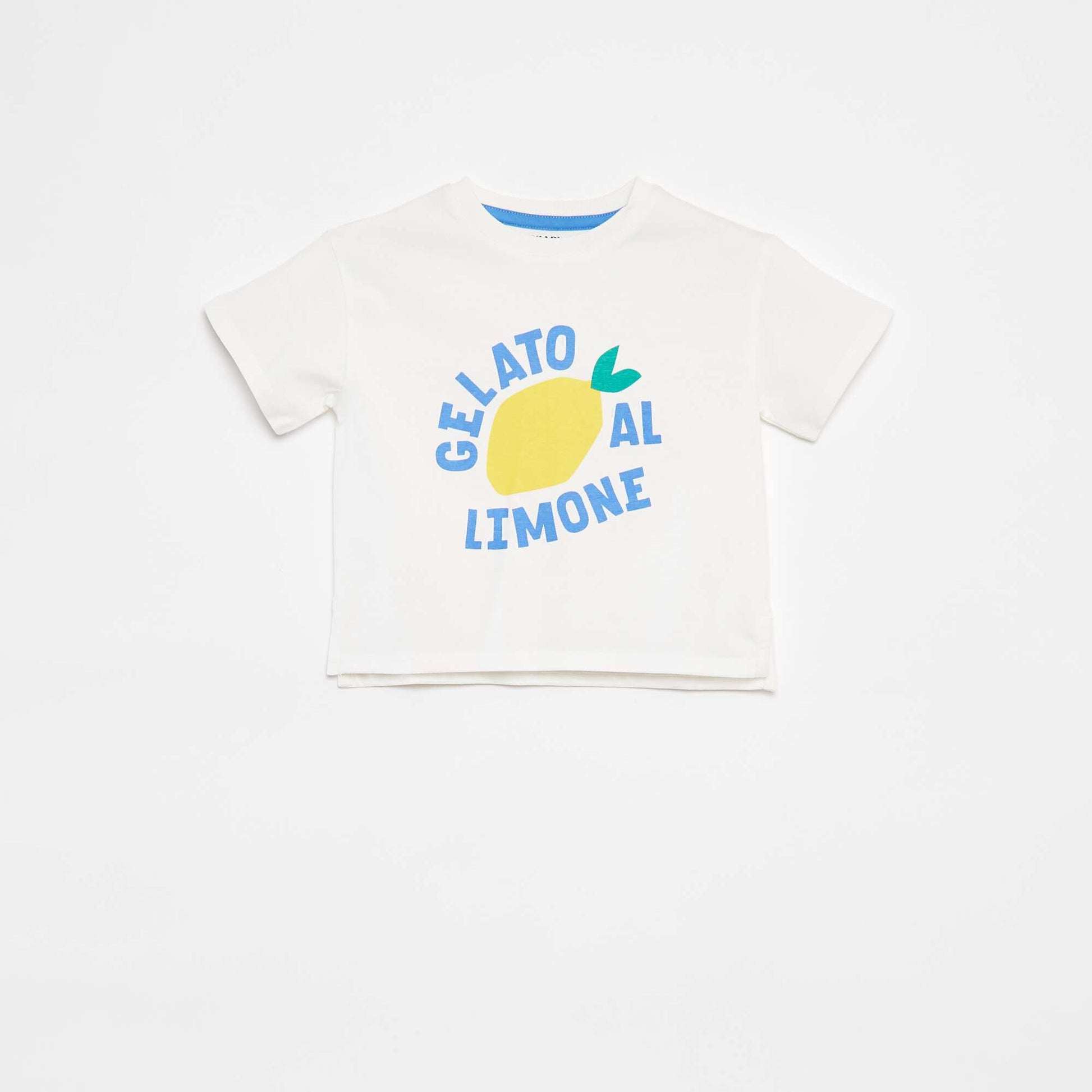 T-shirt manches courtes à motif BLANC