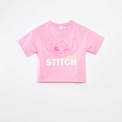 Tee-shirt crop top 'Stitch' ROSE