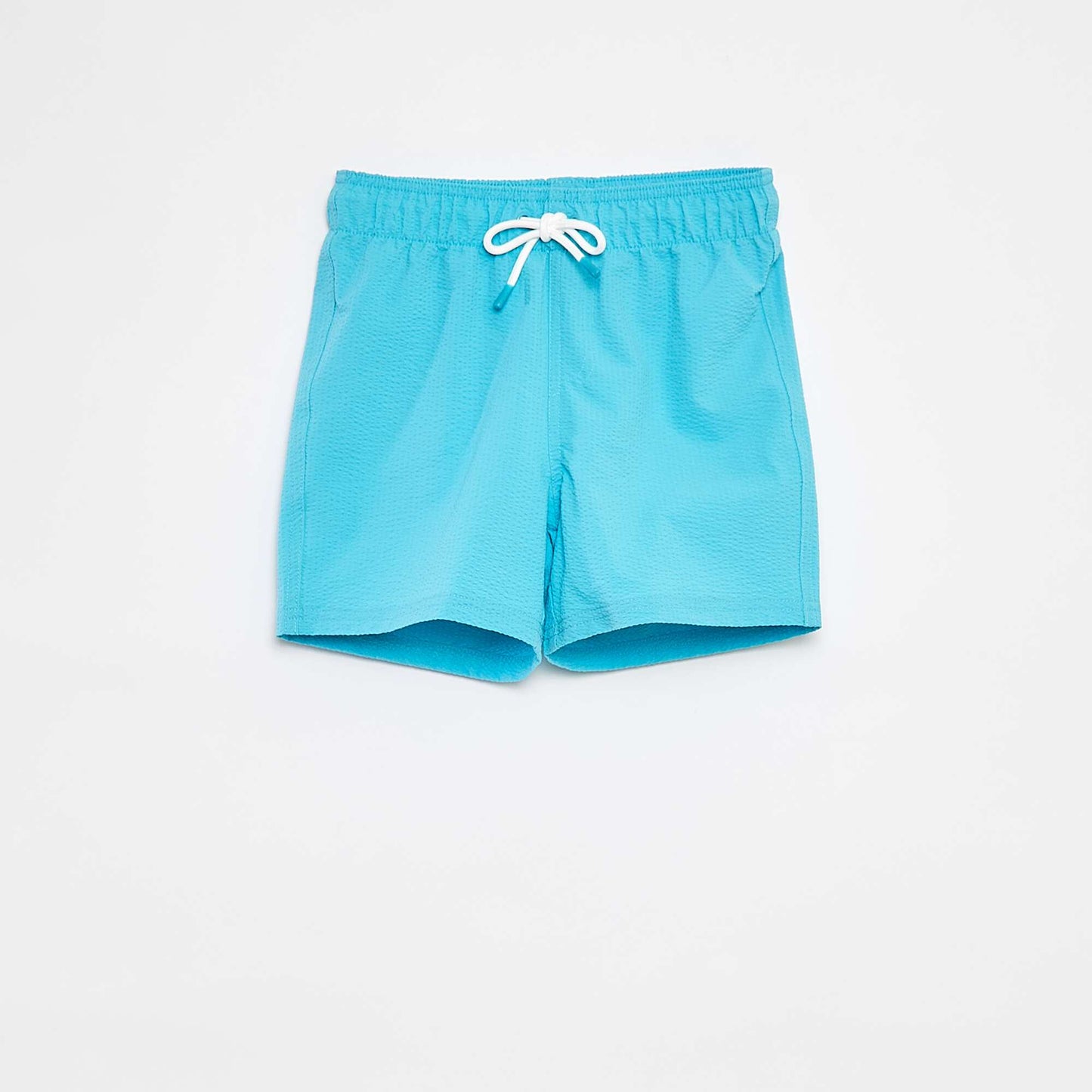 Bermuda de bain uni avec cordons de serrage BLEU