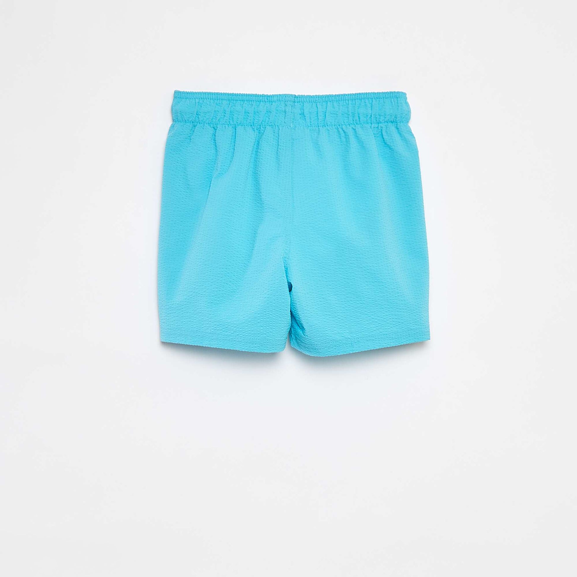 Bermuda de bain uni avec cordons de serrage BLEU