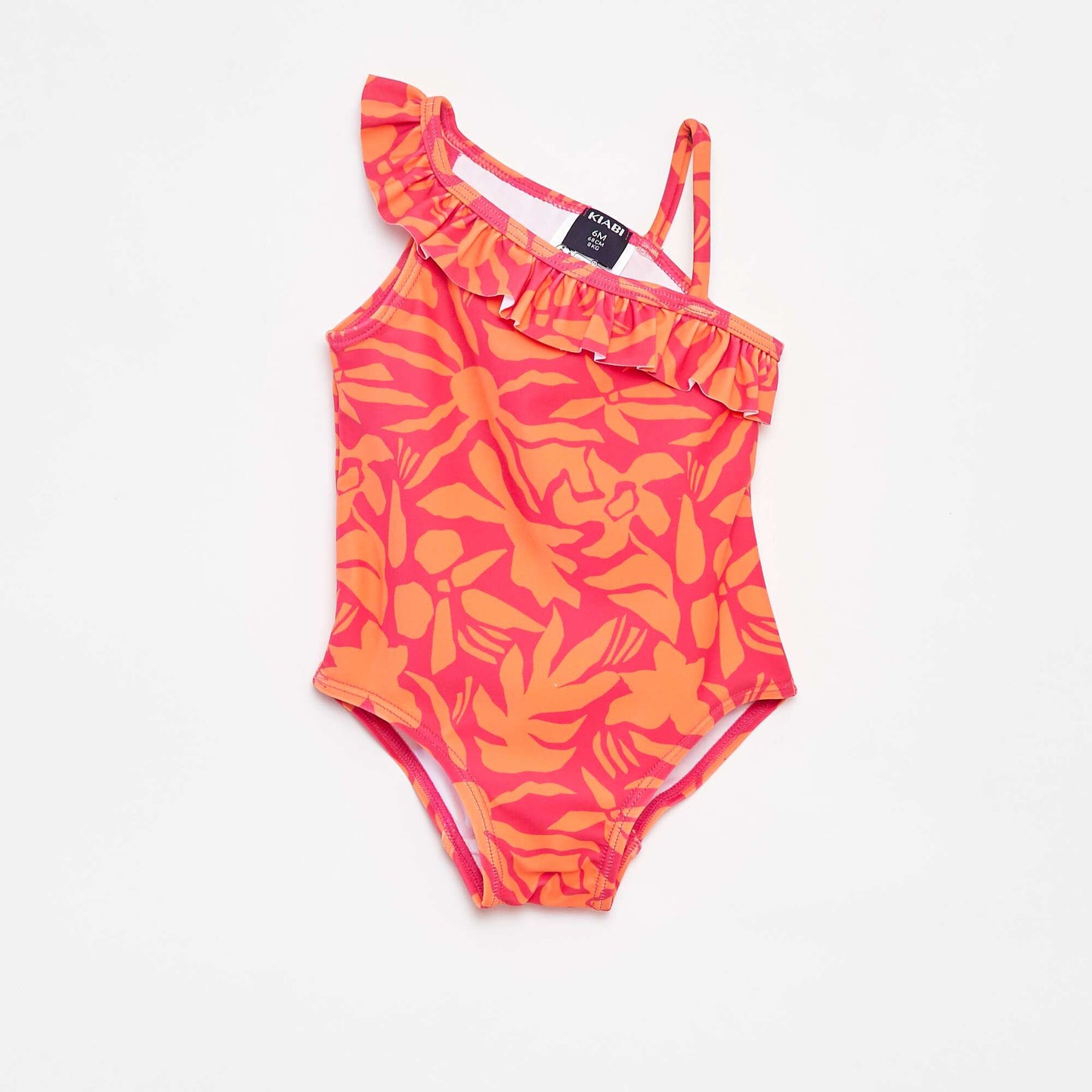 Maillot de bain imprimé one shoulder ROSE