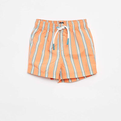 Short de bain rayé ORANGE