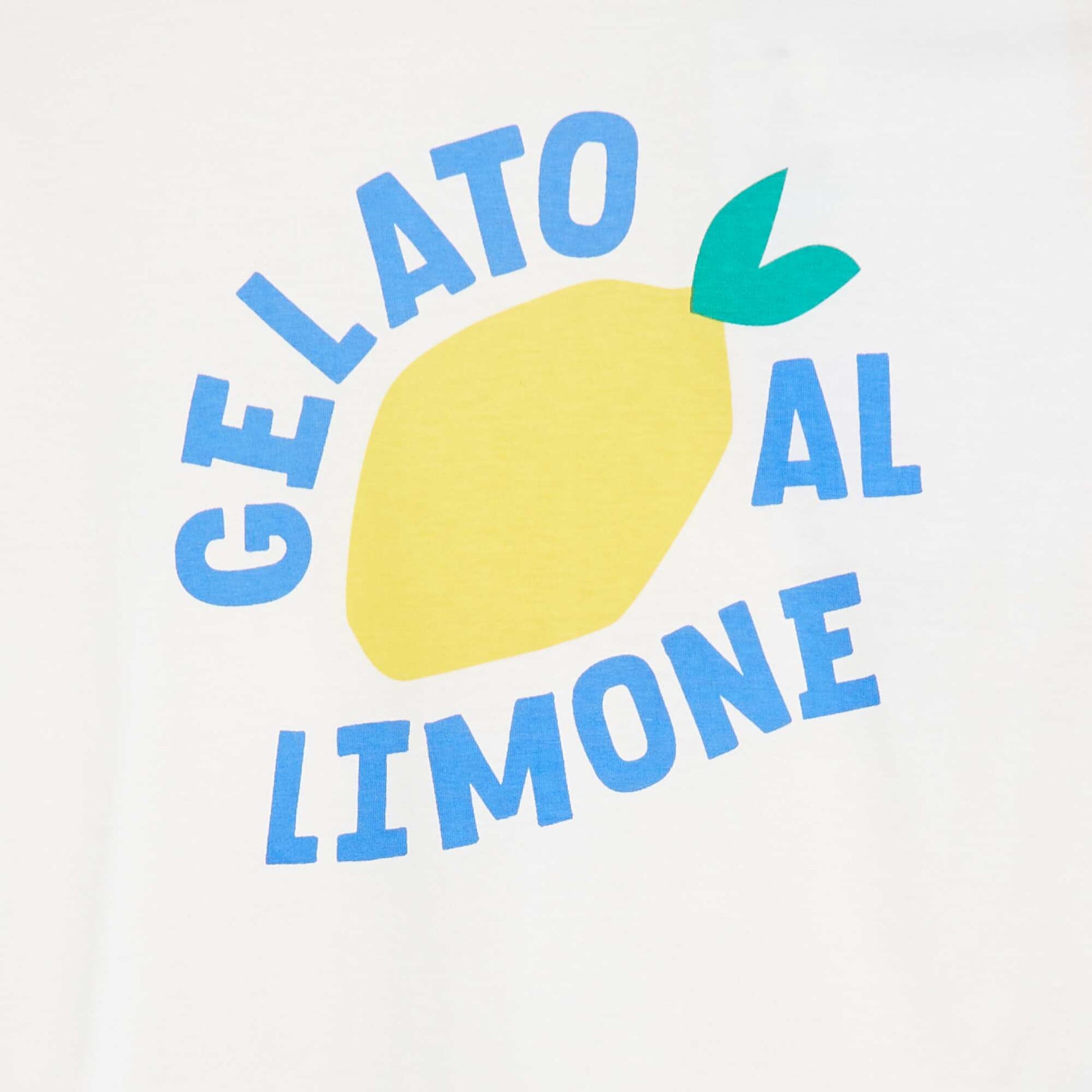 T-shirts loose imprimé manches courtes - Dos rallongé BLANC
