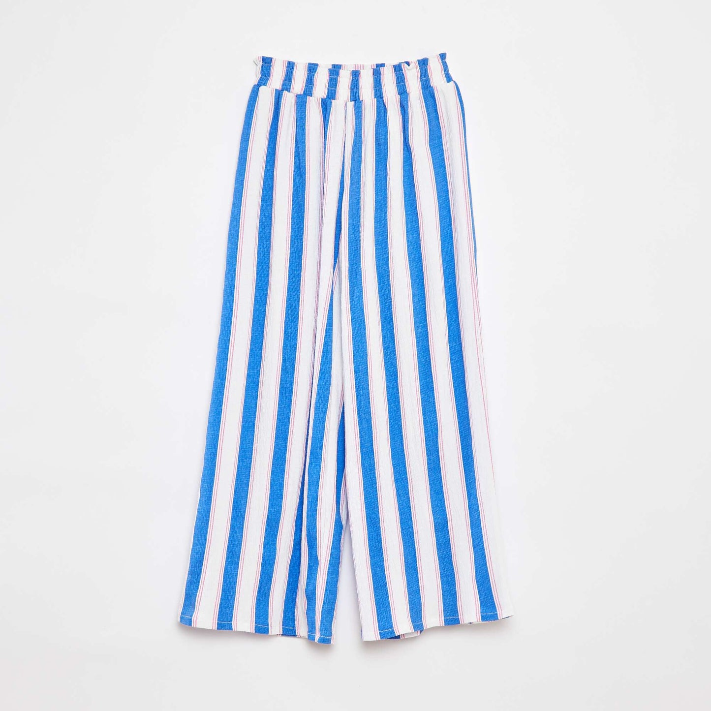Pantalon à motif rayé coupe large BLEU