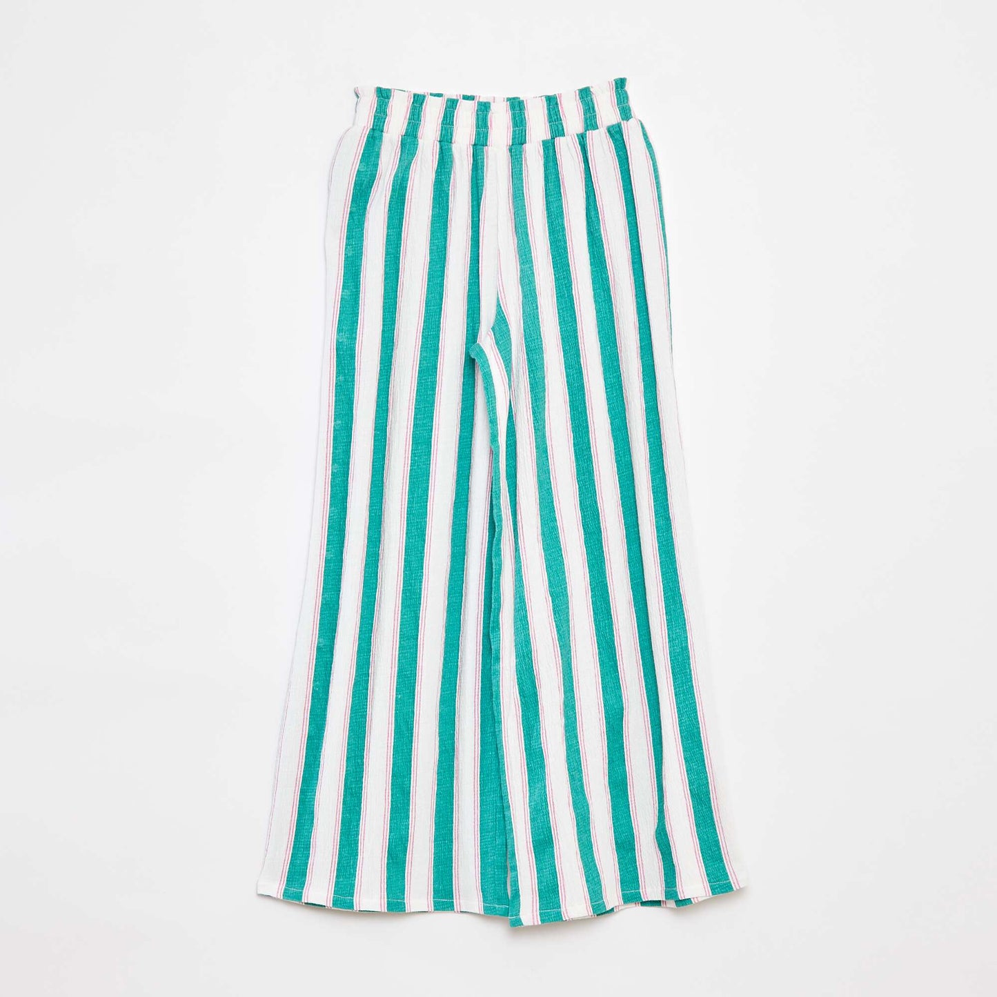 Pantalon à motif rayé coupe large VERT