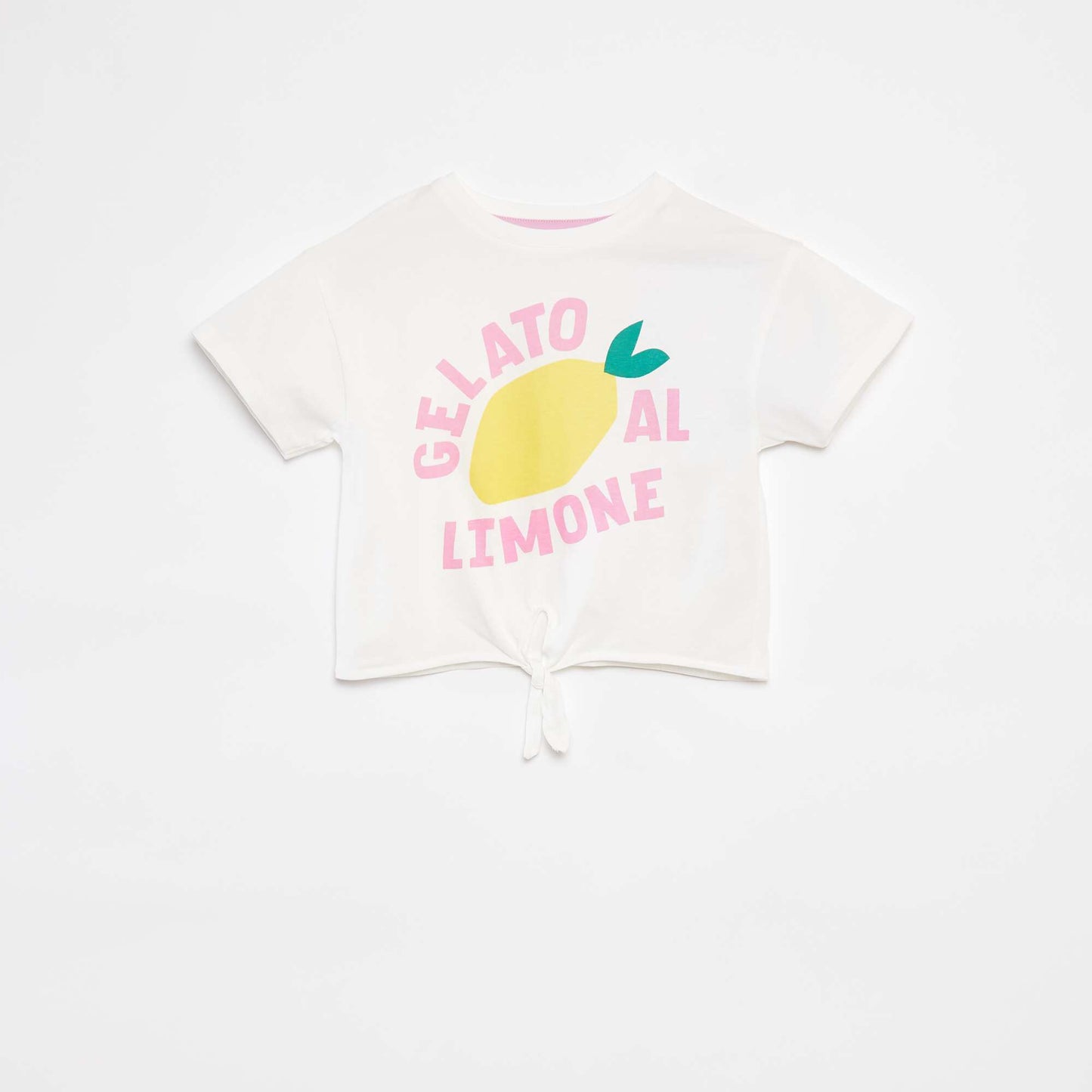 T-shirt imprimé  avec base à nouer BLANC