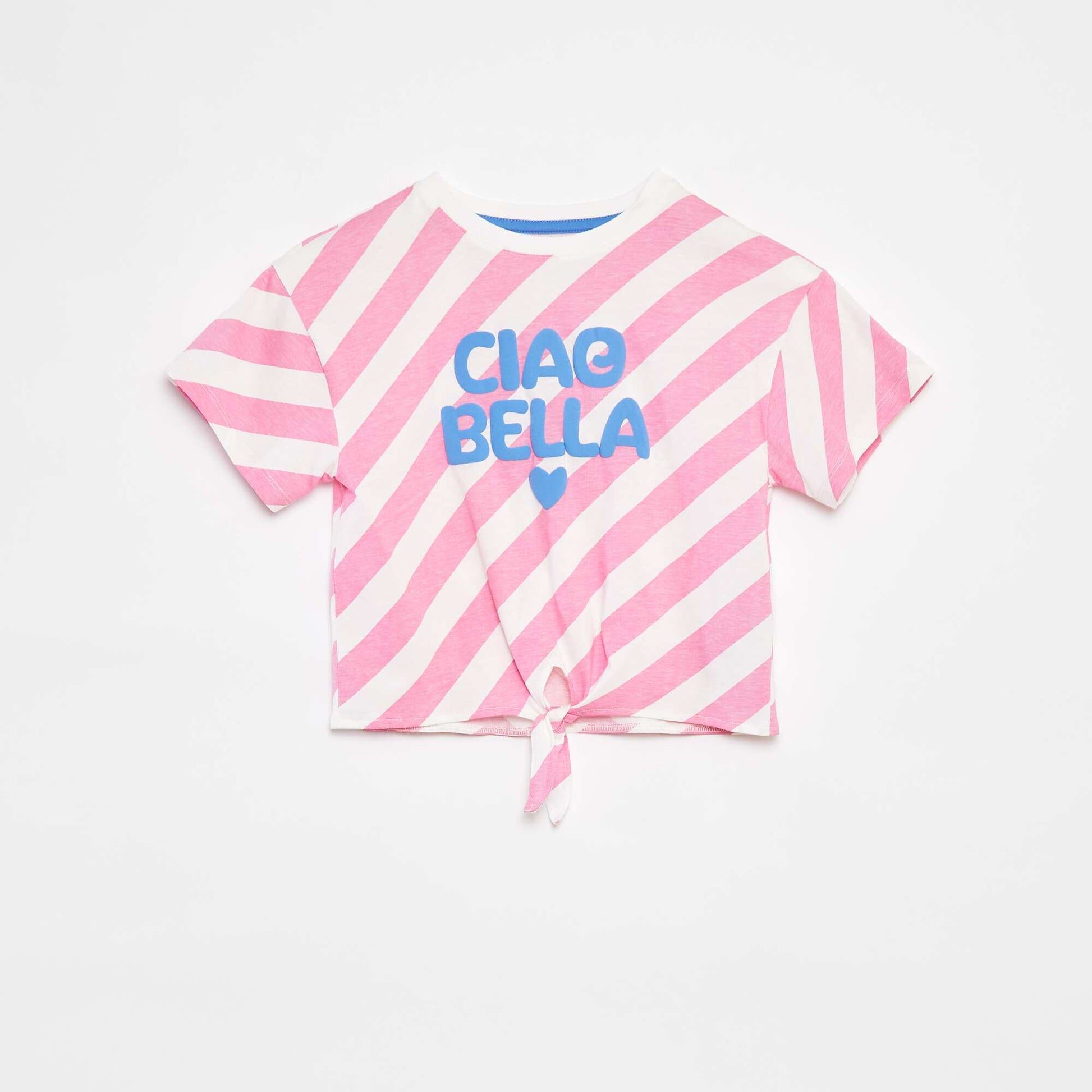 T-shirt imprimé  avec base à nouer ROSE