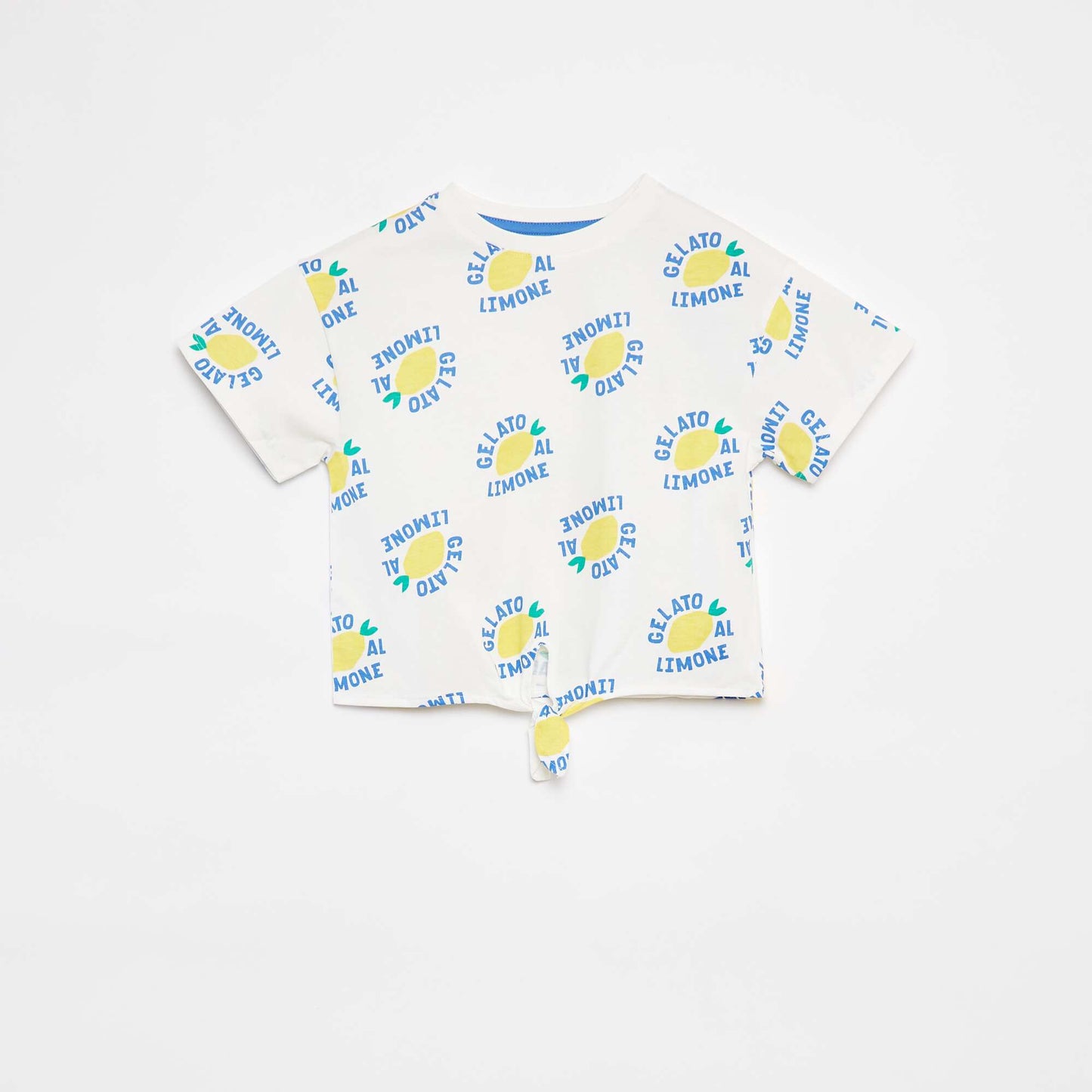 T-shirt imprimé  avec base à nouer BLANC