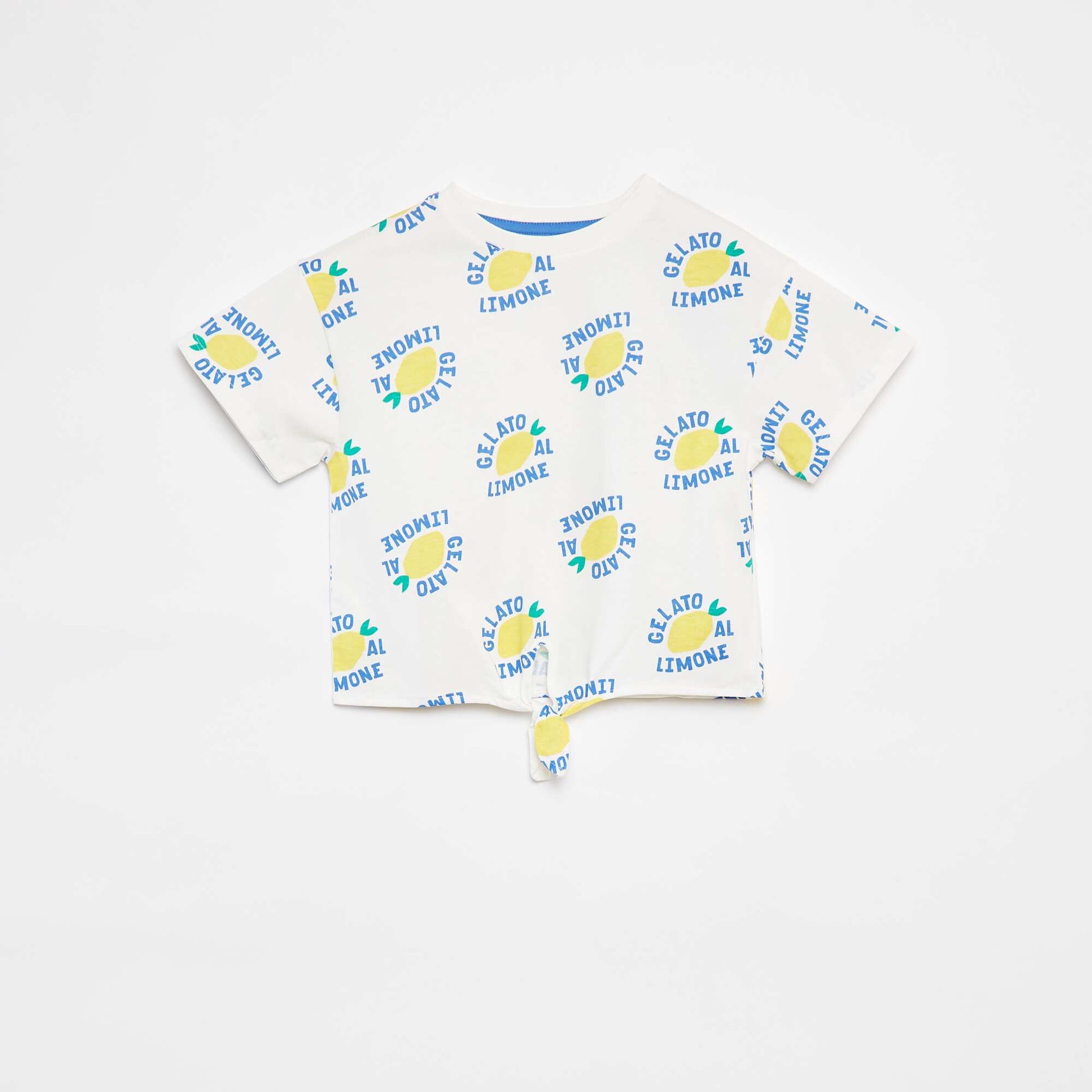 T-shirt imprimé  avec base à nouer BLANC