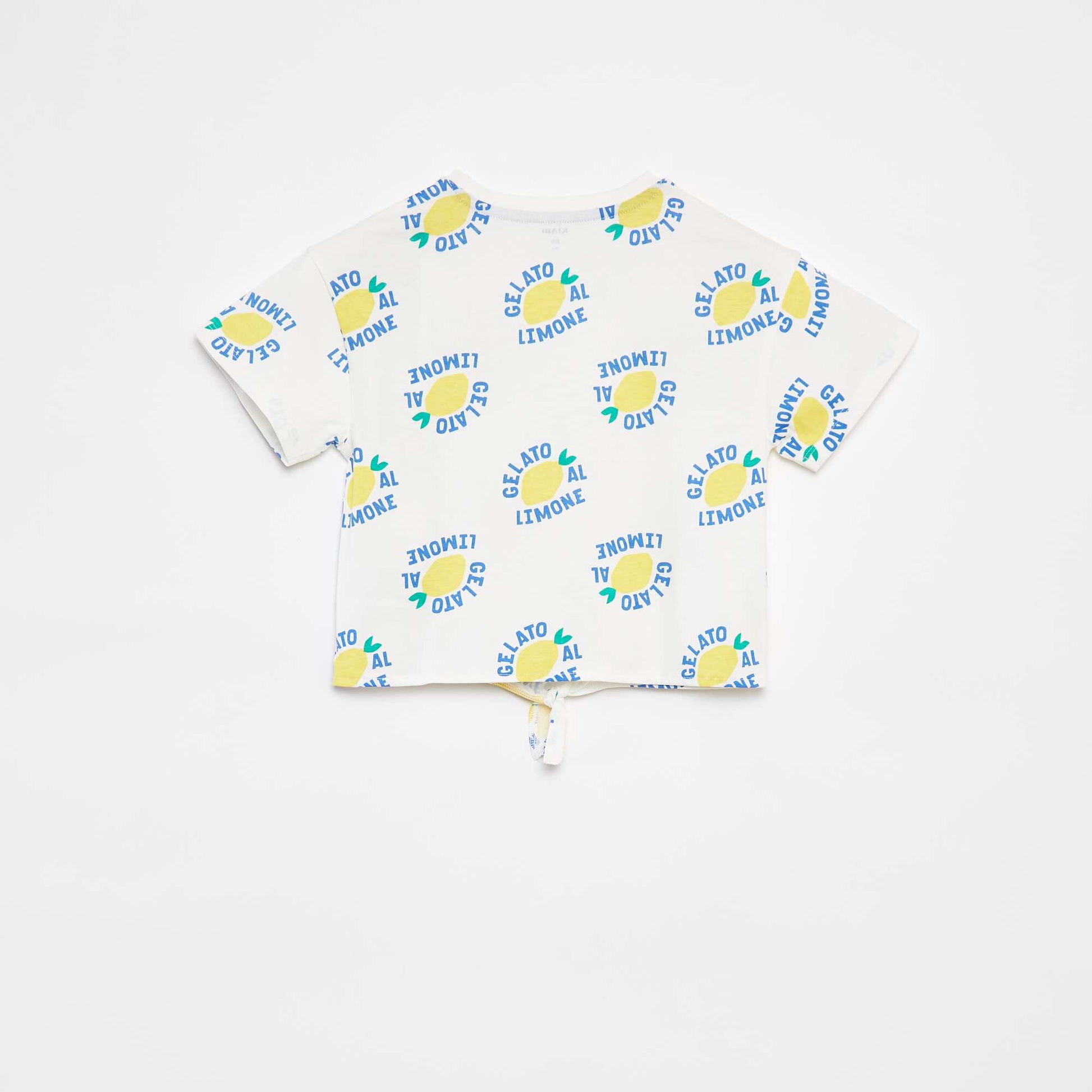 T-shirt imprimé  avec base à nouer BLANC