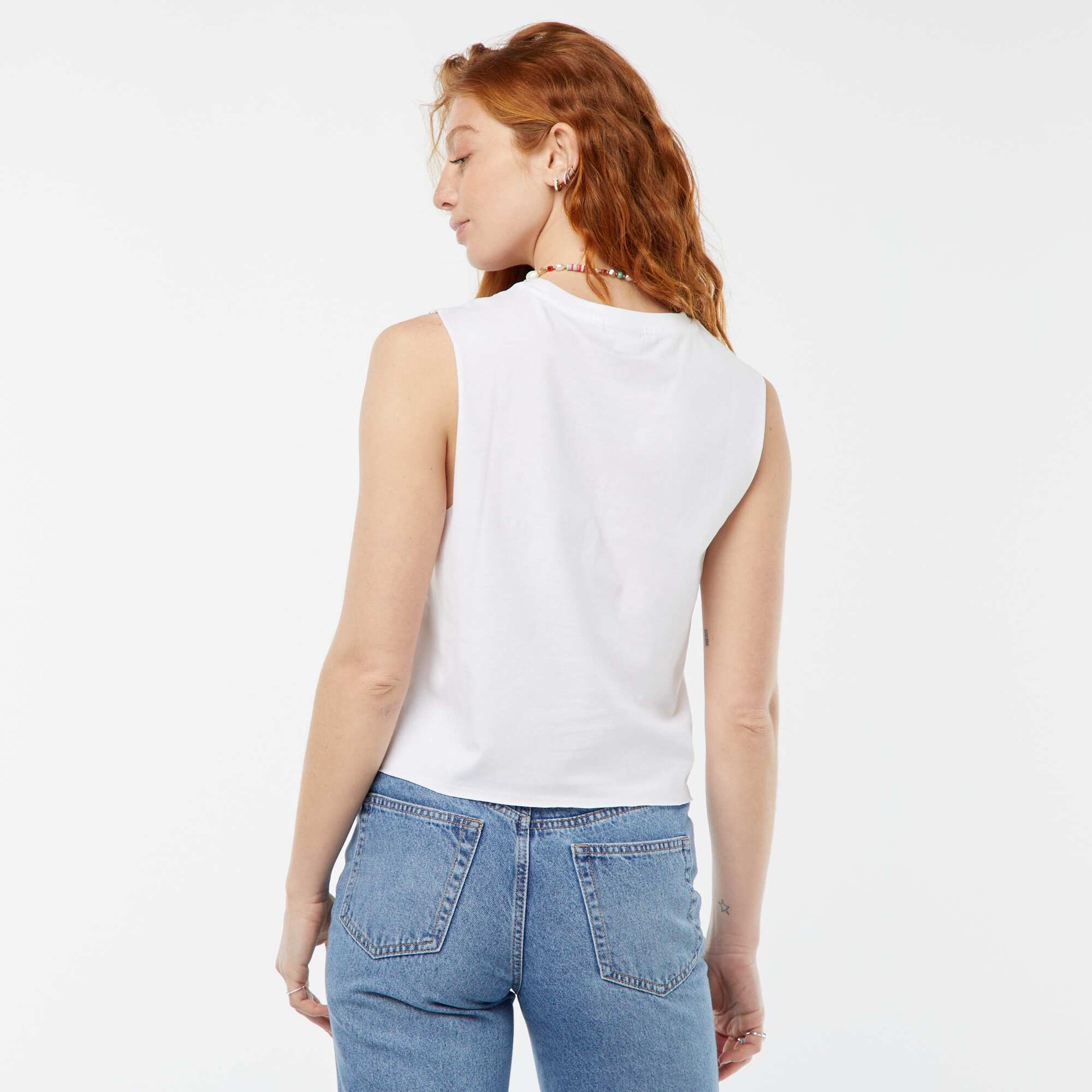 T-shirt sans manches 'Stitch' 'Disney' BLANC