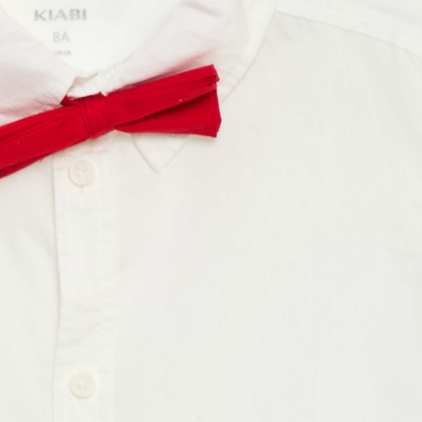 Chemise de cérémonie avec nœud papillon en coton BLANC