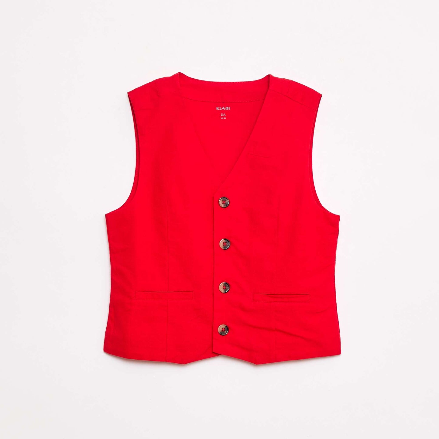 Gilet regular style garçon de café en coton ROUGE