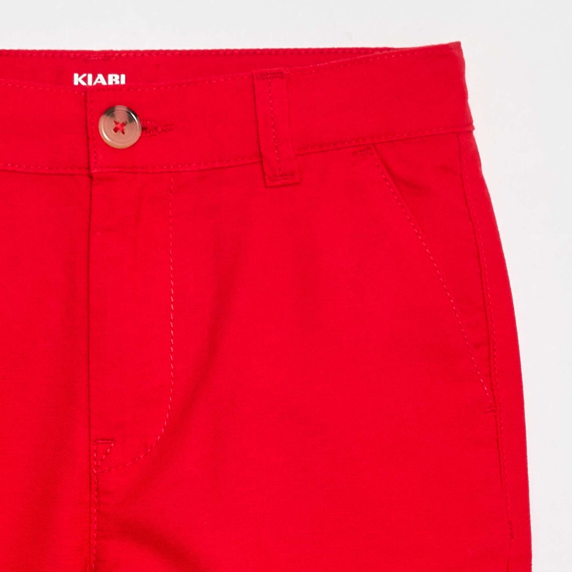 Chino de cérémonie en coton uni ROUGE