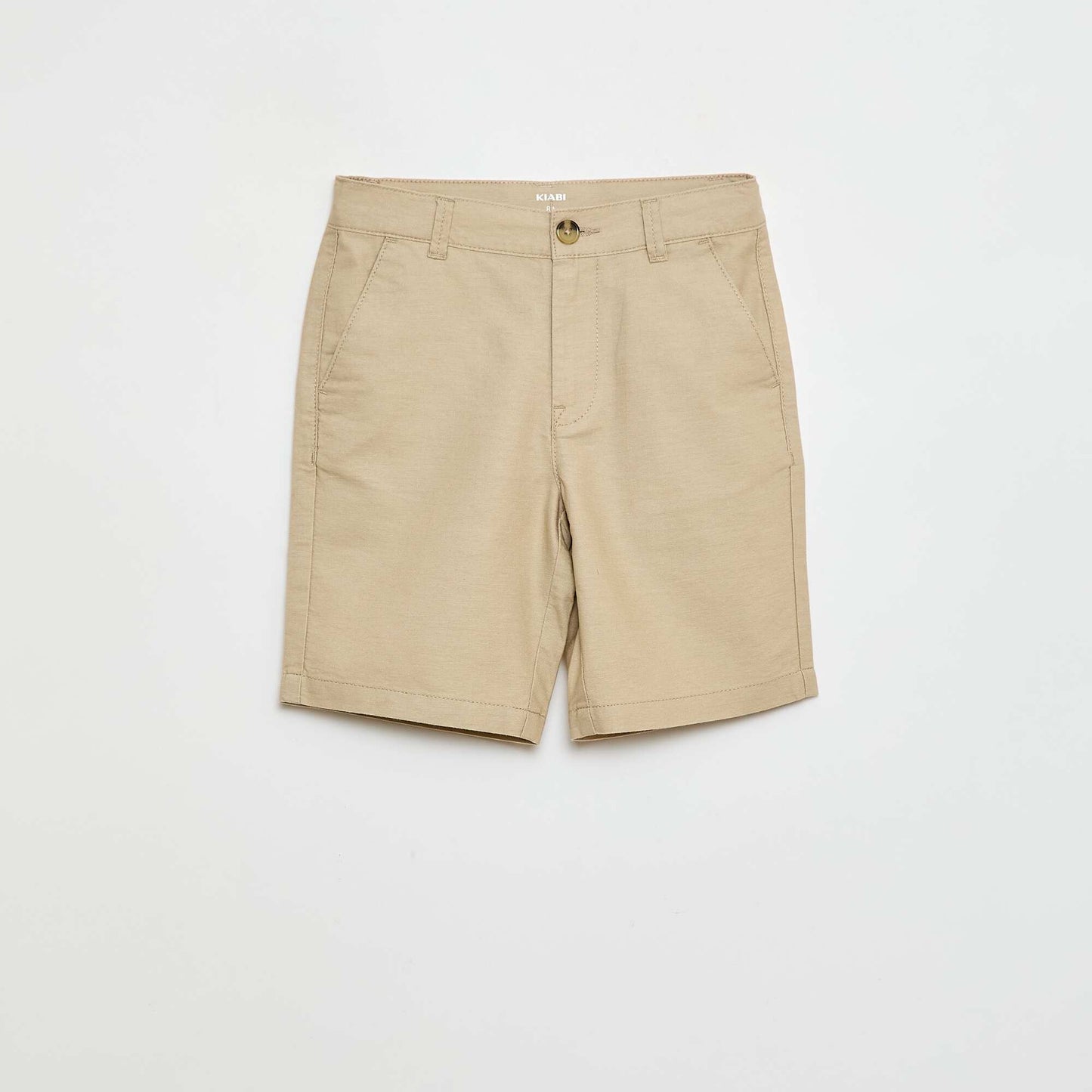 Chino de cérémonie en coton uni BEIGE