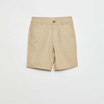 Chino de cérémonie en coton uni BEIGE