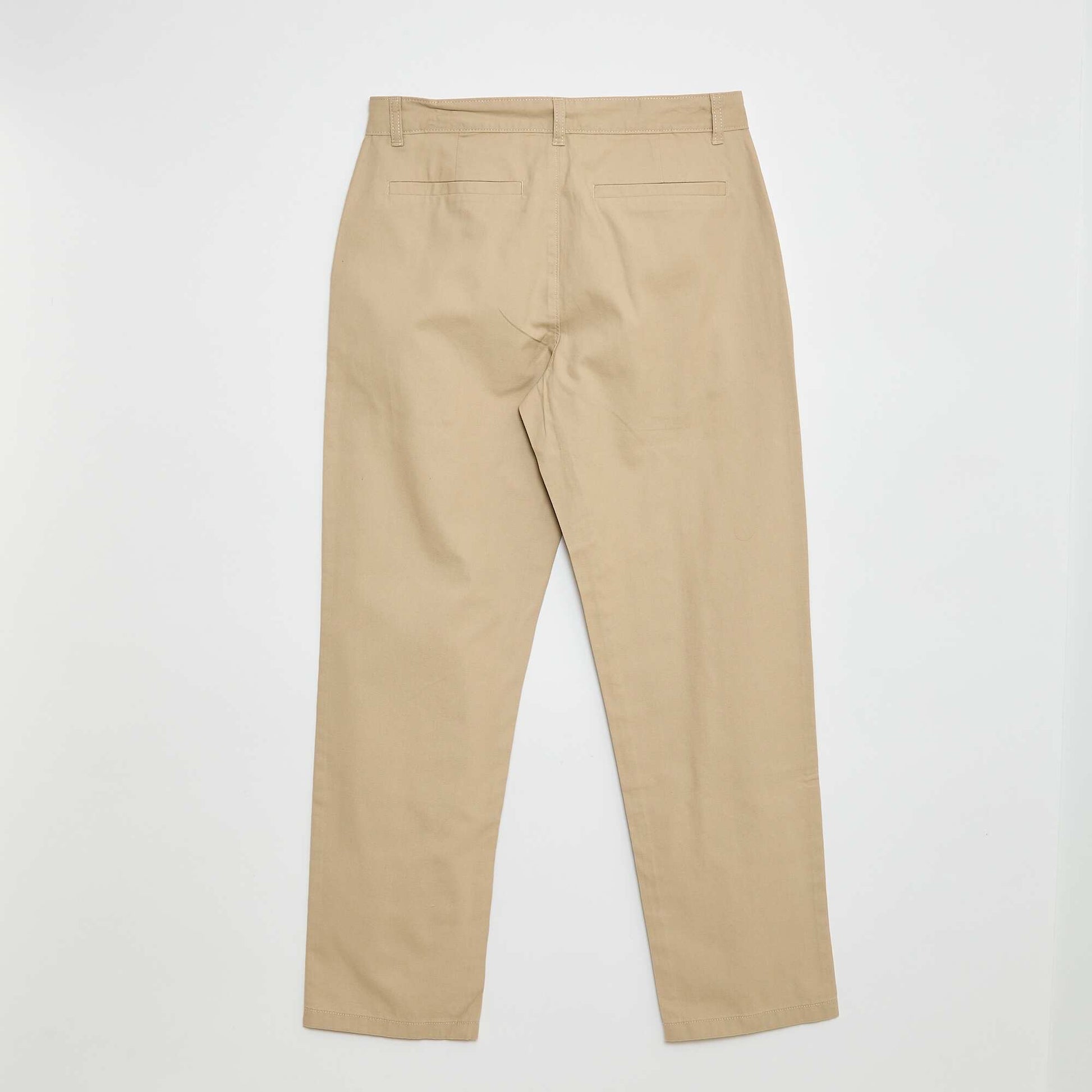 Chino droit en coton uni BEIGE