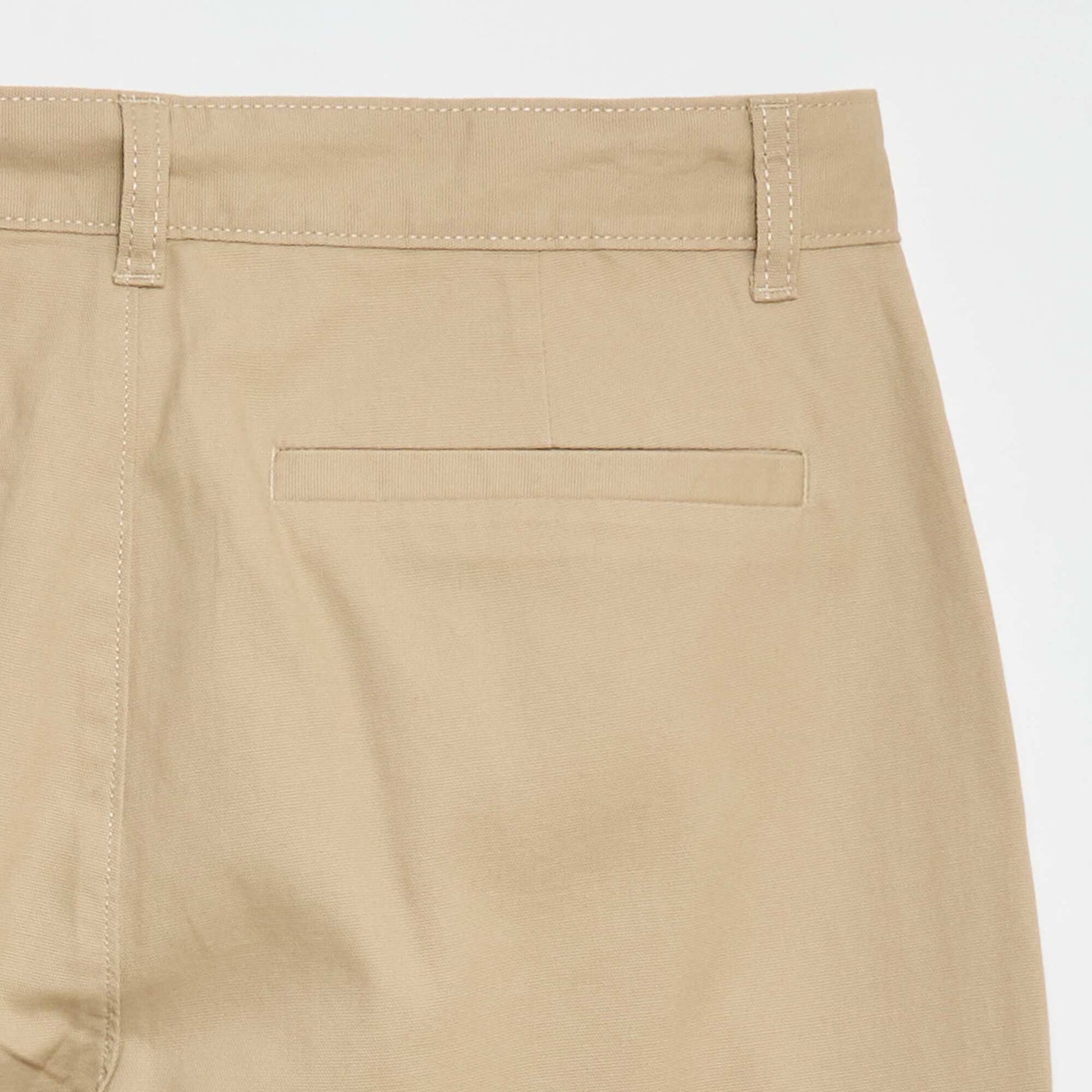 Chino droit en coton uni BEIGE