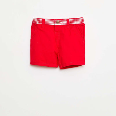 Short droit avec ceinture ajustable ROUGE