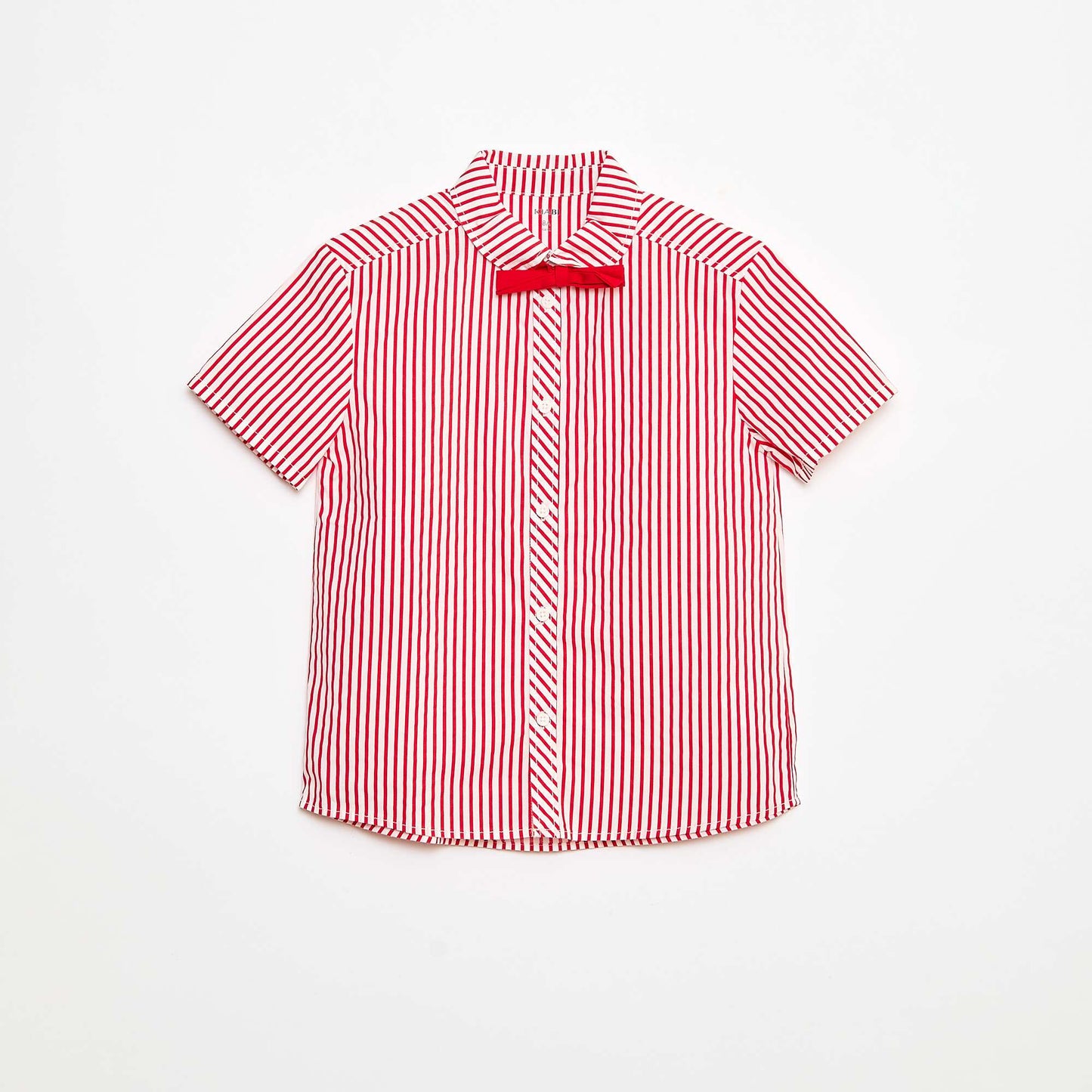 Chemise à rayures 'Noël' avec nœud coton ROUGE