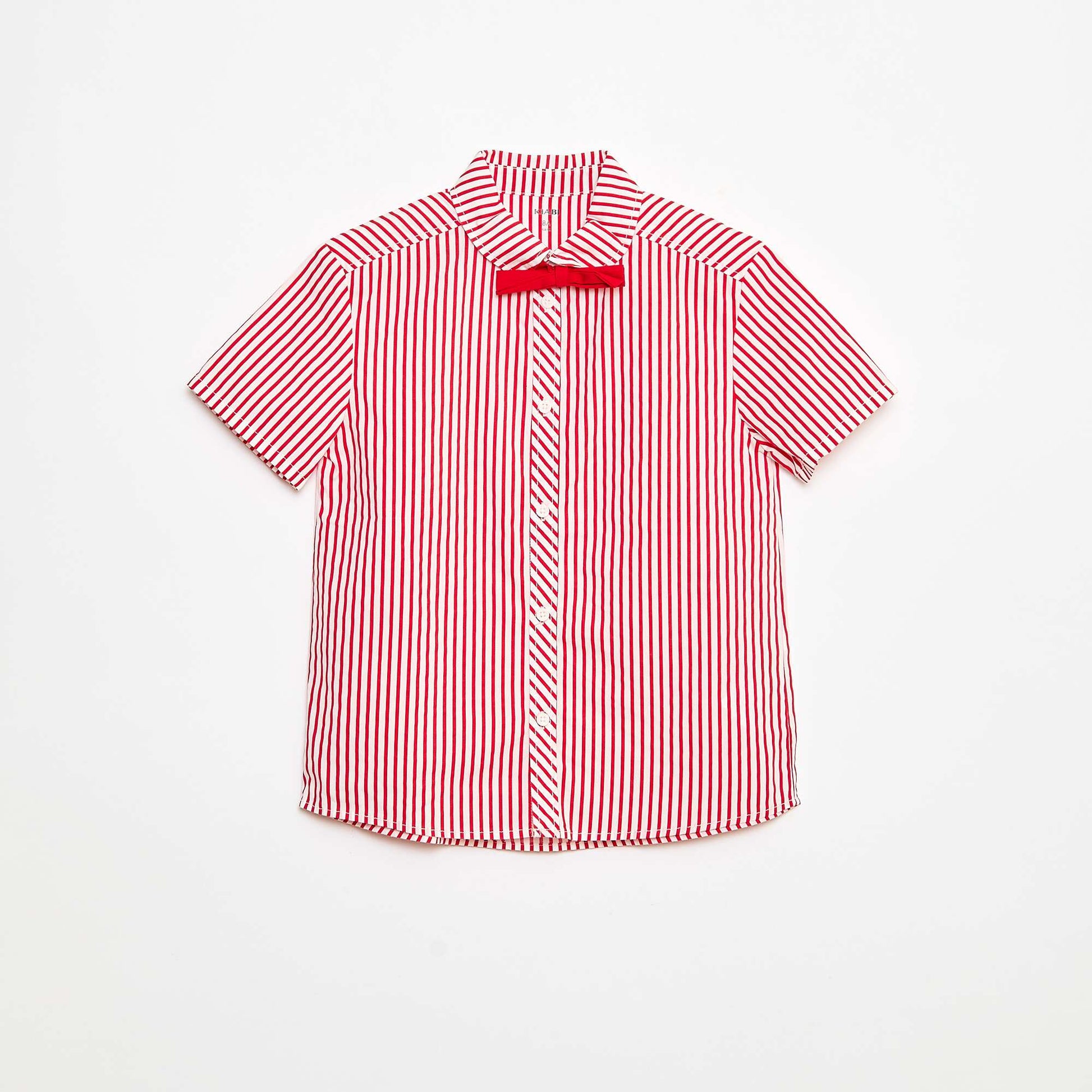 Chemise à rayures 'Noël' avec nœud coton ROUGE