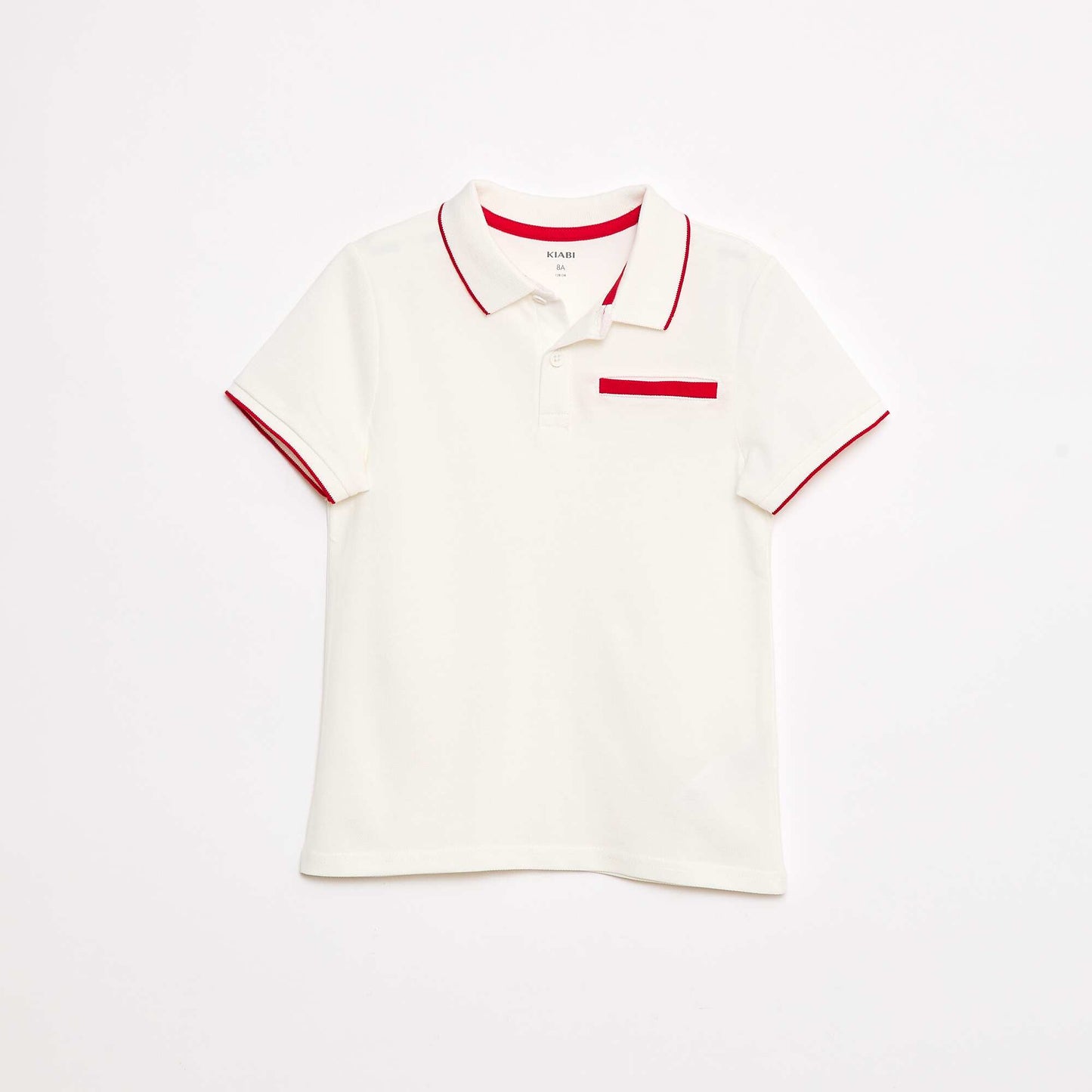 Polo à liseré contrasté uni BLANC