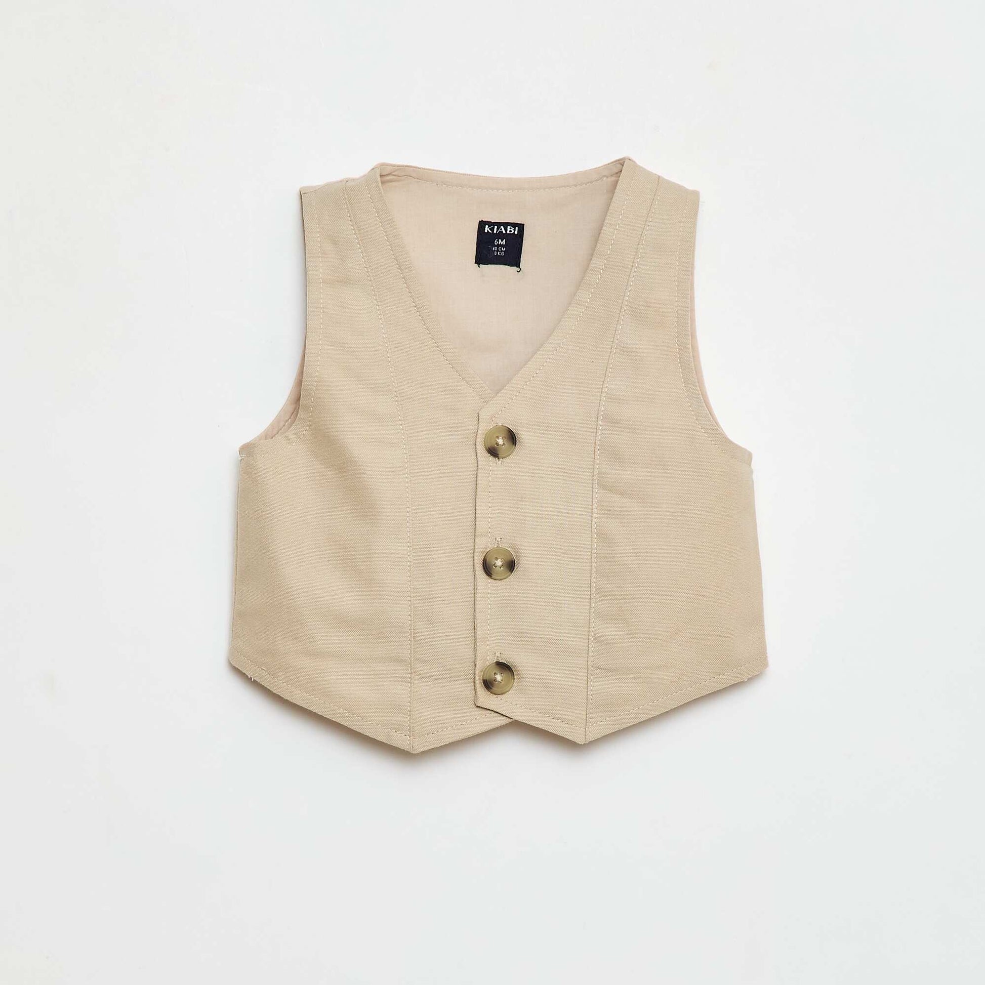 Ensemble de fête chemise + gilet de costume + noeud papillon + chino BEIGE