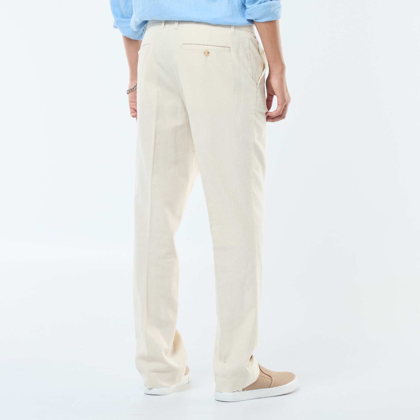 Pantalon type costume coupe slim BLANC CASSé