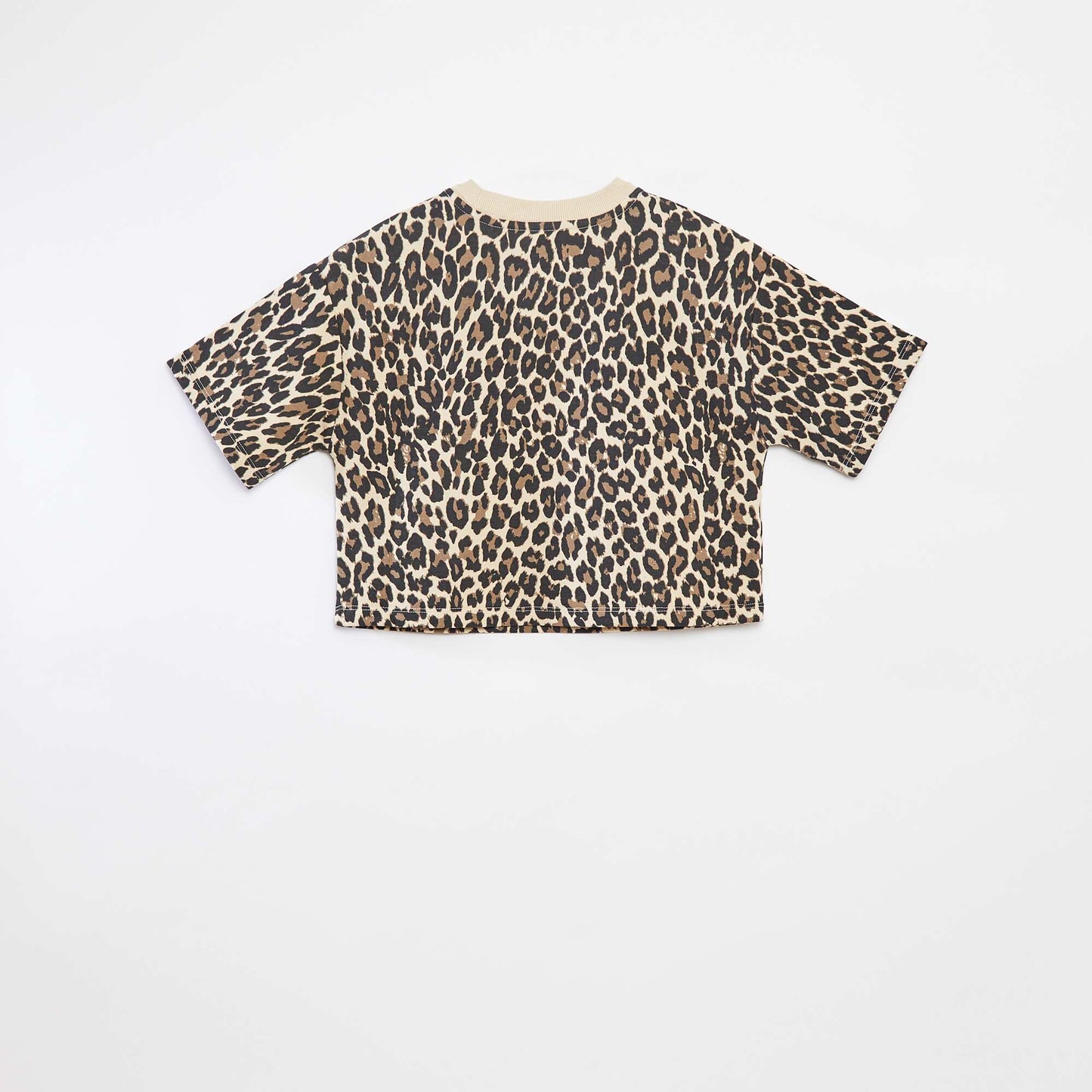 T-shirt crop à manches courtes LéOPARD