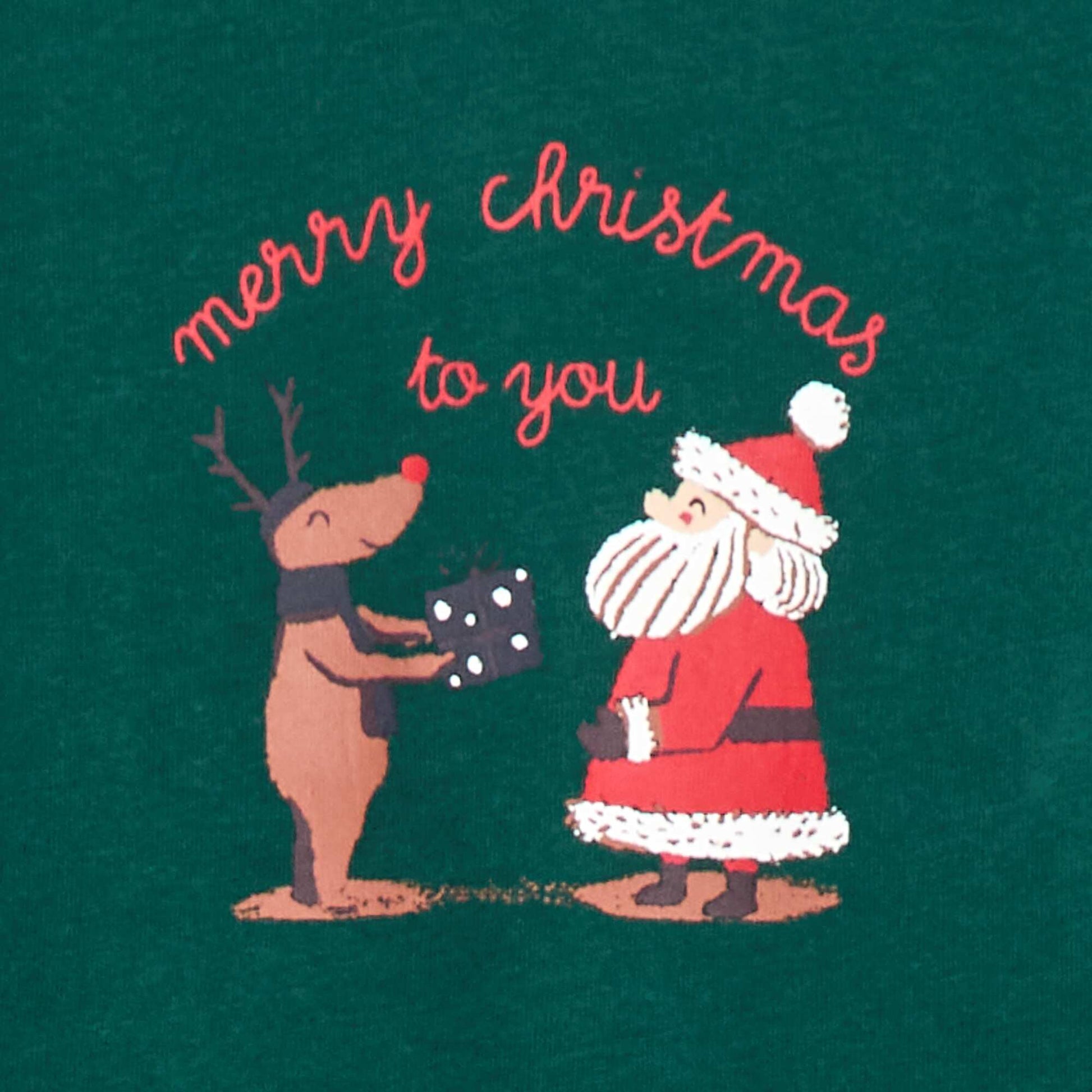 T-shirt imprimé 'Noël' en jersey coton VERT