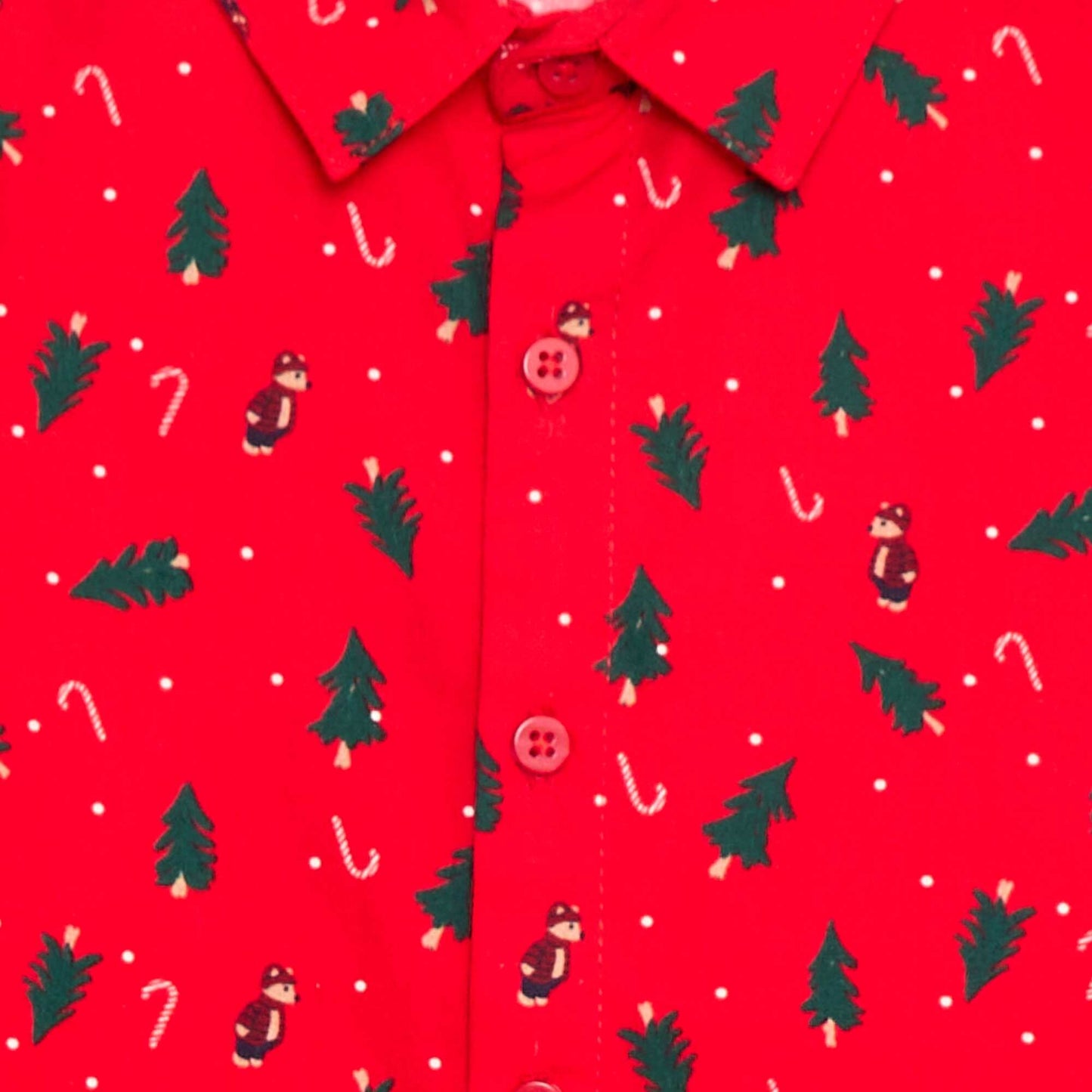 Chemise imprimé all-over 'Noël' en coton ROUGE
