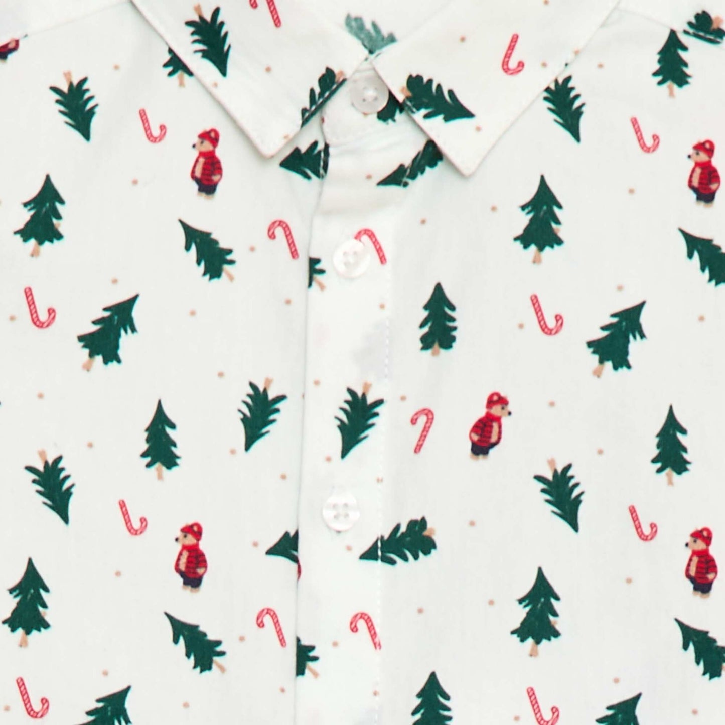 Chemise imprimé all-over 'Noël' en coton BLANC