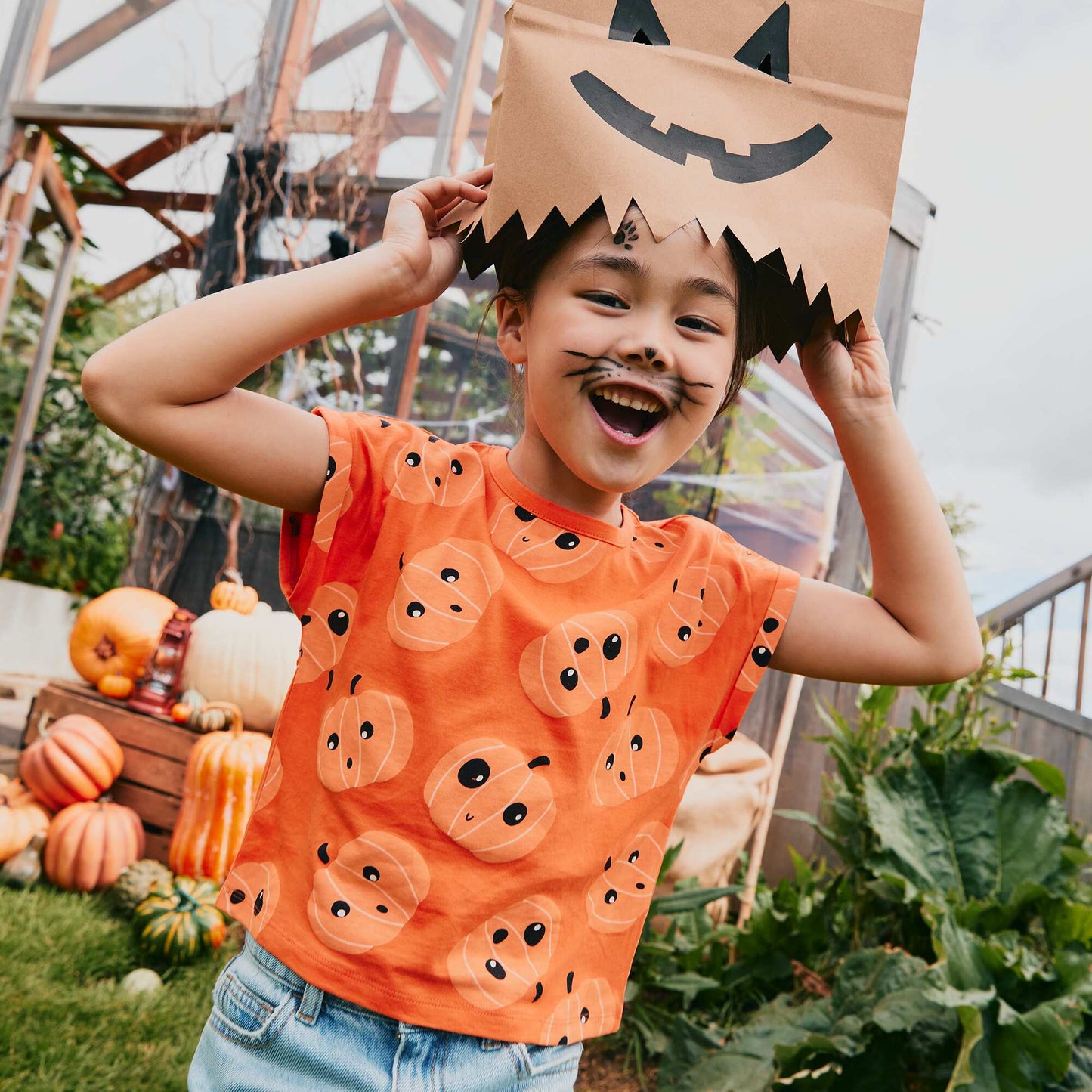 Tee-shirt imprimé 'Halloween' ORANGE