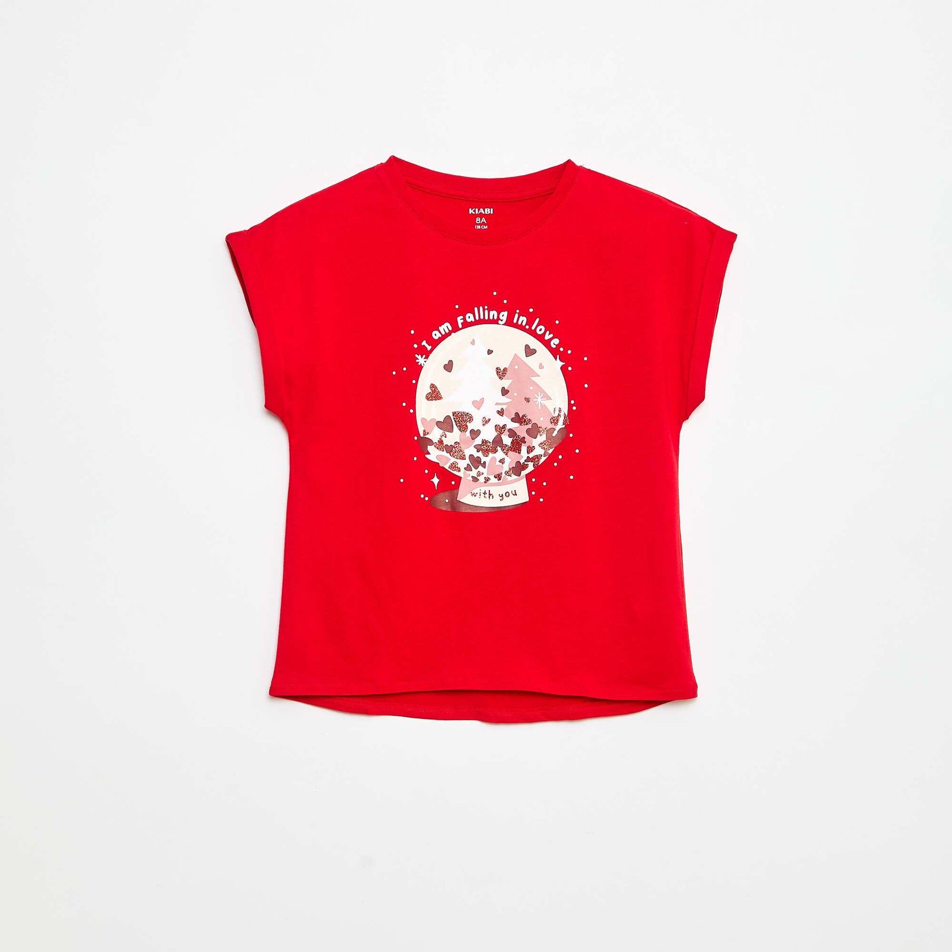 T-shirt imprimé 'Noël' en coton ROUGE