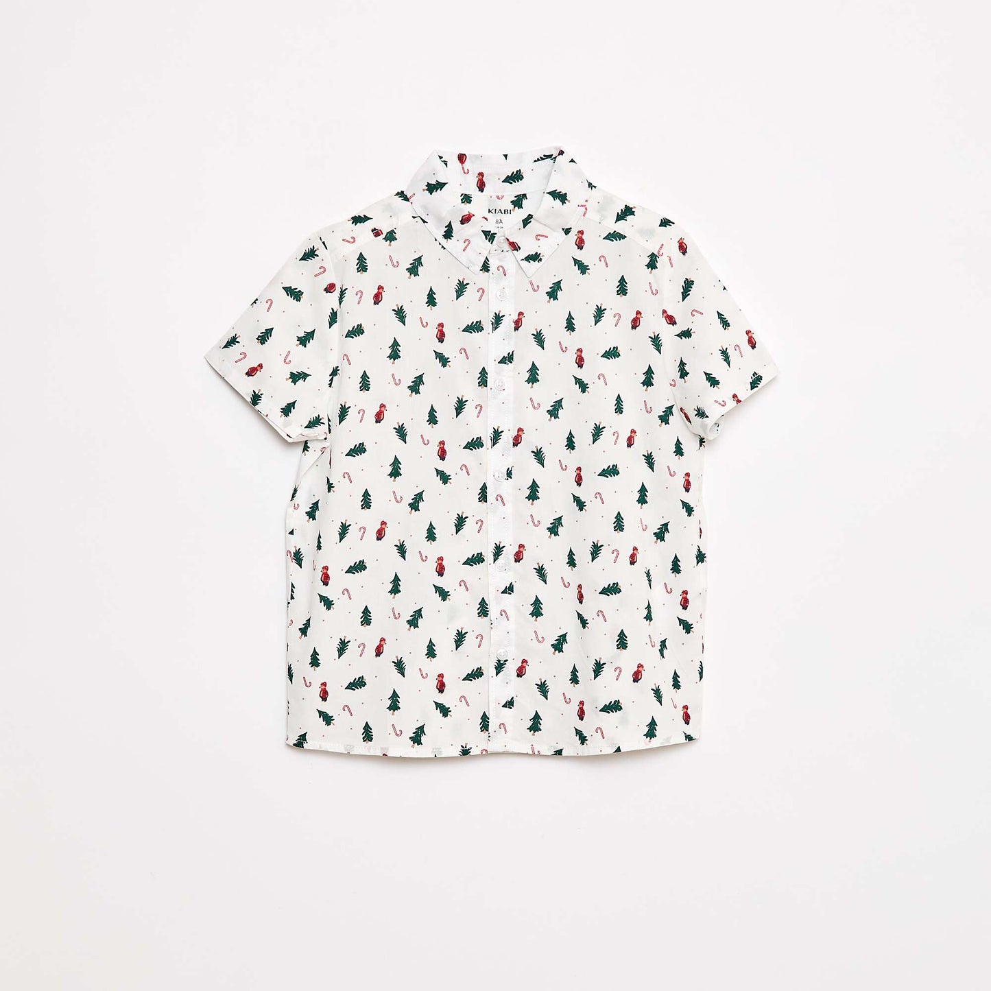 Chemise regular imprimé all-over 'Noël' en coton BLANC