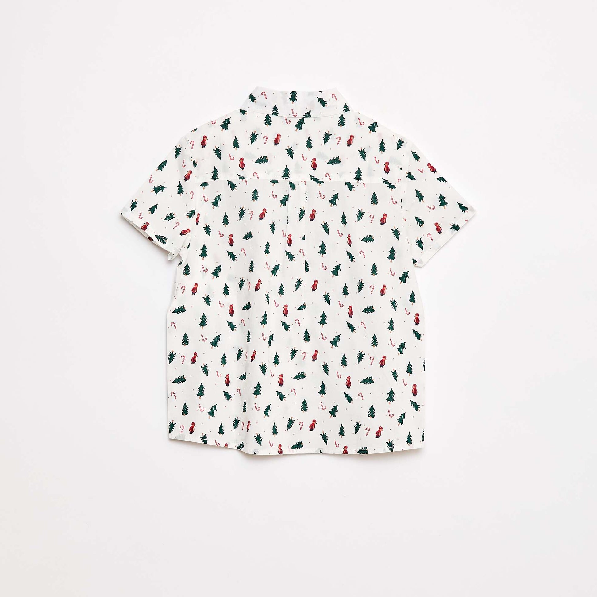 Chemise regular imprimé all-over 'Noël' en coton BLANC