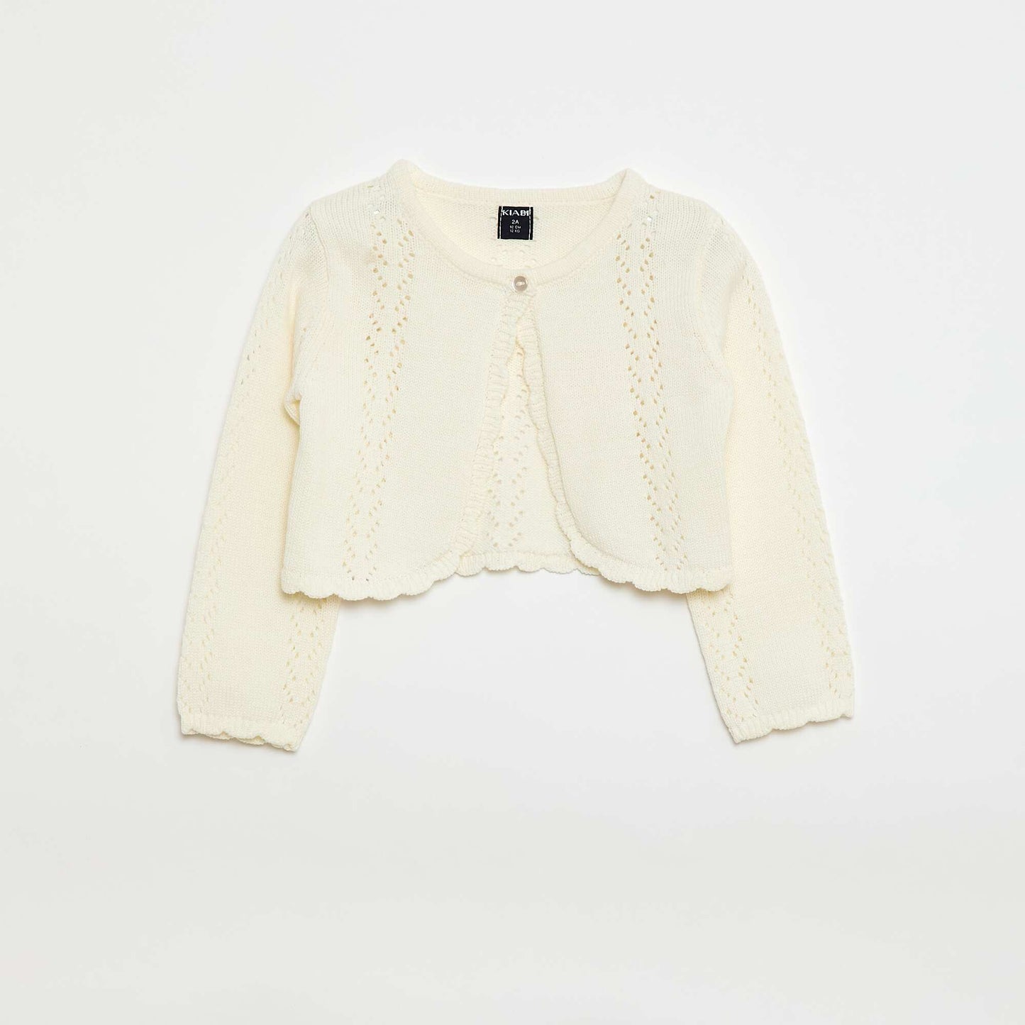 Boléro en maille ajourée BLANC